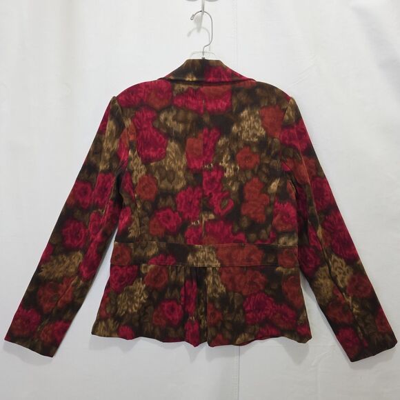 Elementz Corduroy Blazer Floral Womens M  Coat Light Weight Fall Autumn Business - Picture 2 of 10